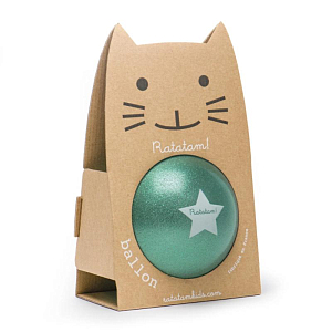 Мяч Ratatam "Green Glitter", зеленый, 15 см